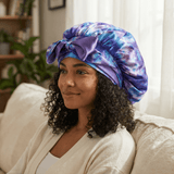 Purple Way Reversible Bonnet with Ties - NOCHKA
