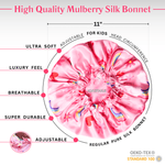 Rainbow Silky Dreams Reversible Pure Silk Bonnet for Kids - NOCHKA
