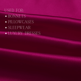 Raspberry 100% Pure Mulberry Silk Fabric 19mm Cut - to - Size Silk Fabric - NOCHKA
