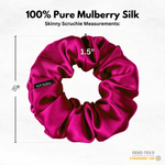 Raspberry Skinny Scrunchie – 100% Pure Mulberry Silk, Perfect for All Hair Types - NOCHKA
