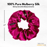 Raspberry Skinny Scrunchie – 100% Pure Mulberry Silk, Perfect for All Hair Types - NOCHKA
