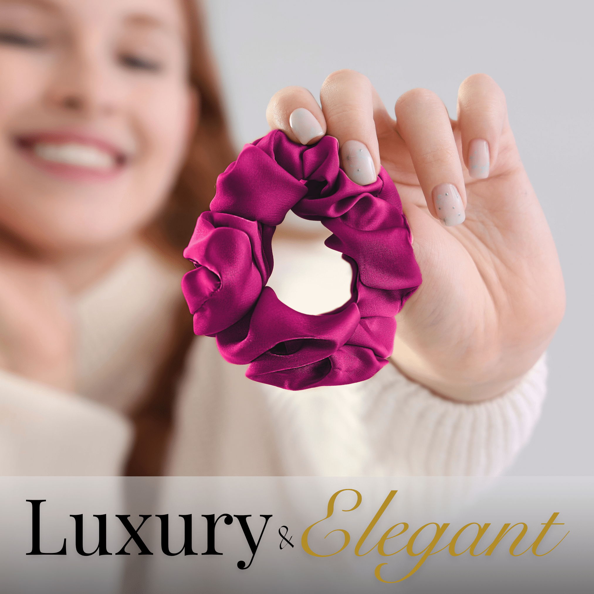 Raspberry Skinny Scrunchie – 100% Pure Mulberry Silk, Perfect for All Hair Types - NOCHKA

