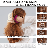 Raspberry Skinny Scrunchie – 100% Pure Mulberry Silk, Perfect for All Hair Types - NOCHKA
