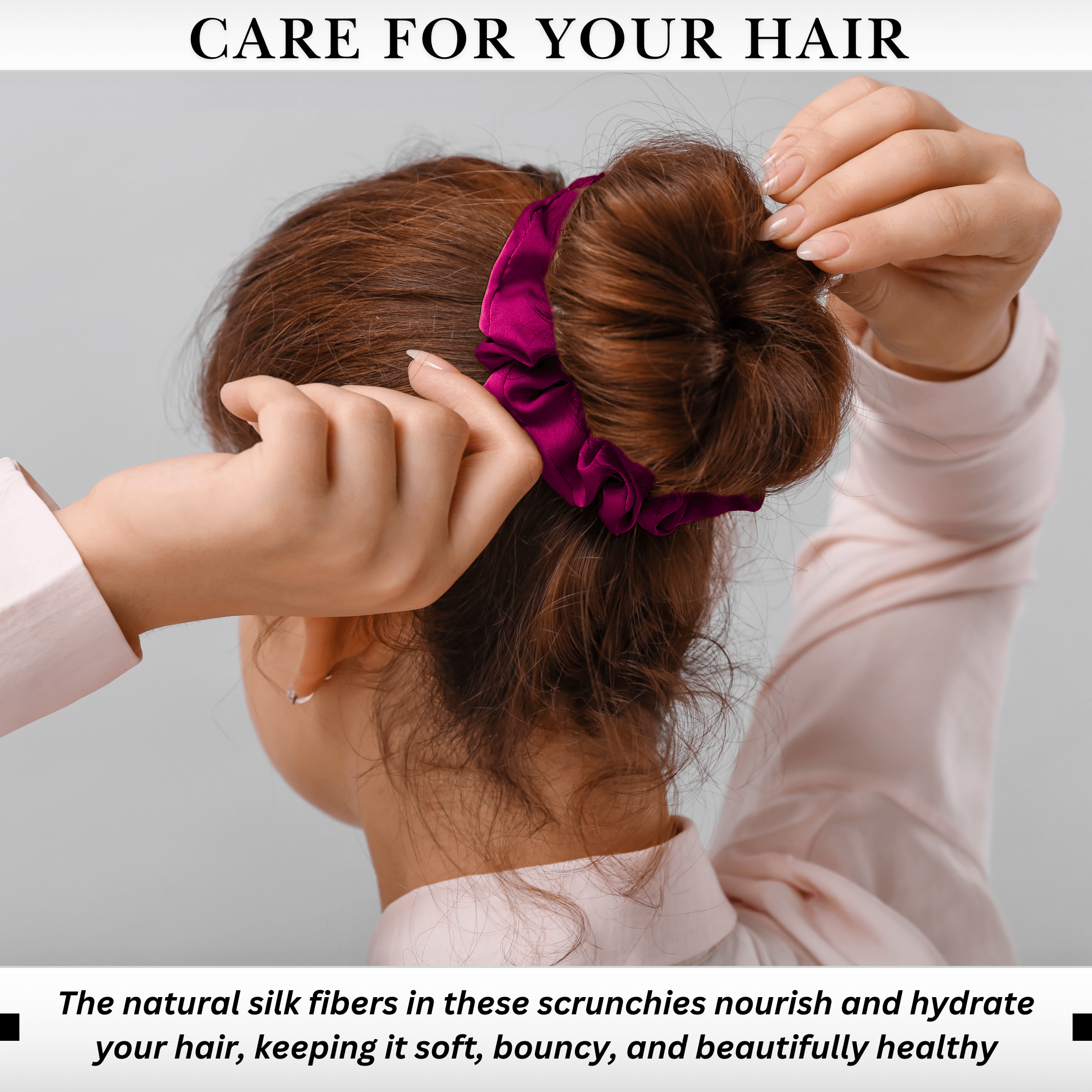Raspberry Skinny Scrunchie – 100% Pure Mulberry Silk, Perfect for All Hair Types - NOCHKA
