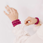 Raspberry Ultra Skinny Scrunchie – 100% Pure Mulberry Silk, Perfect for All Hair Types - NOCHKA
