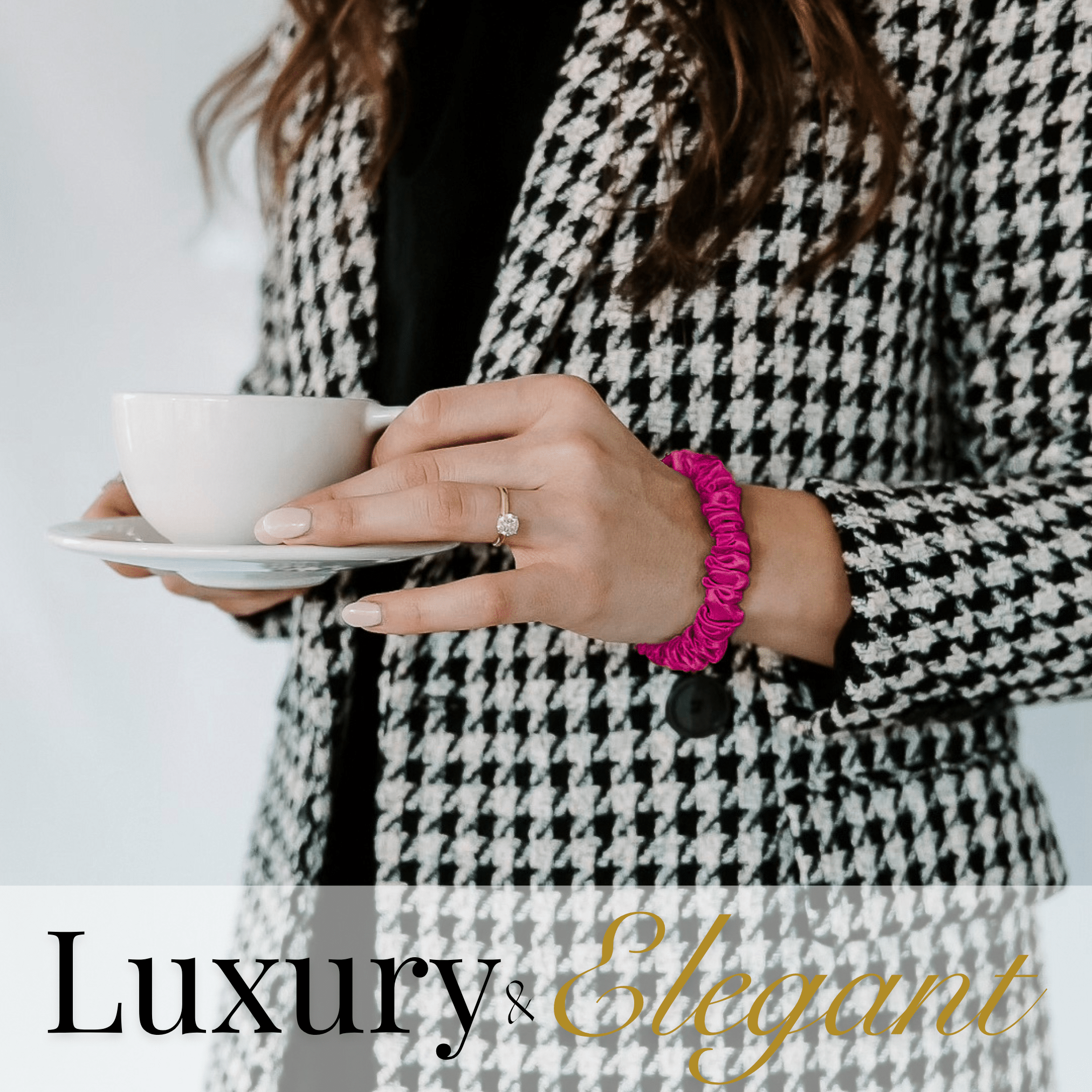 Raspberry Ultra Skinny Scrunchie – 100% Pure Mulberry Silk, Perfect for All Hair Types - NOCHKA
