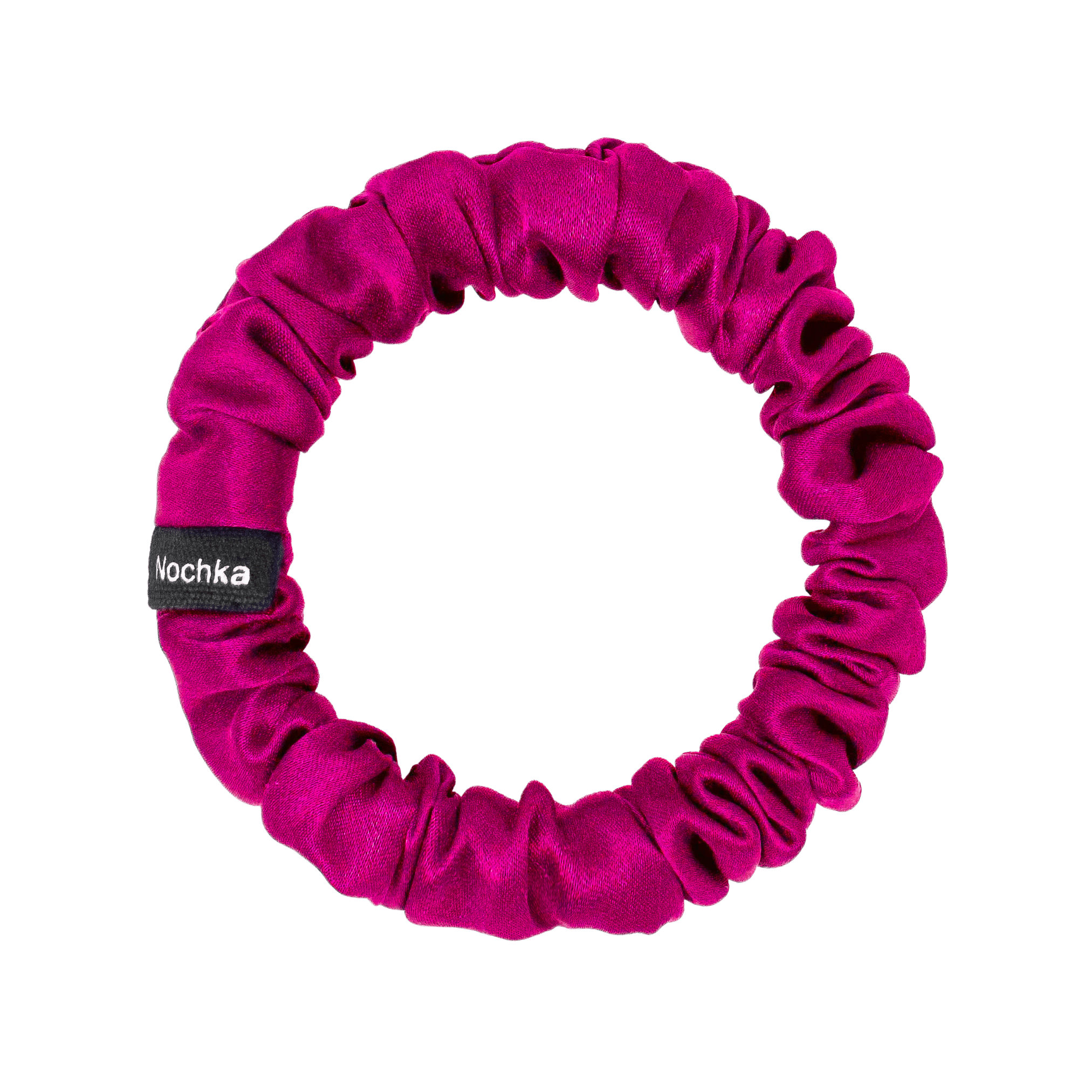 Raspberry Ultra Skinny Scrunchie – 100% Pure Mulberry Silk, Perfect for All Hair Types - NOCHKA
