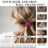 Raspberry Ultra Skinny Scrunchie – 100% Pure Mulberry Silk, Perfect for All Hair Types - NOCHKA
