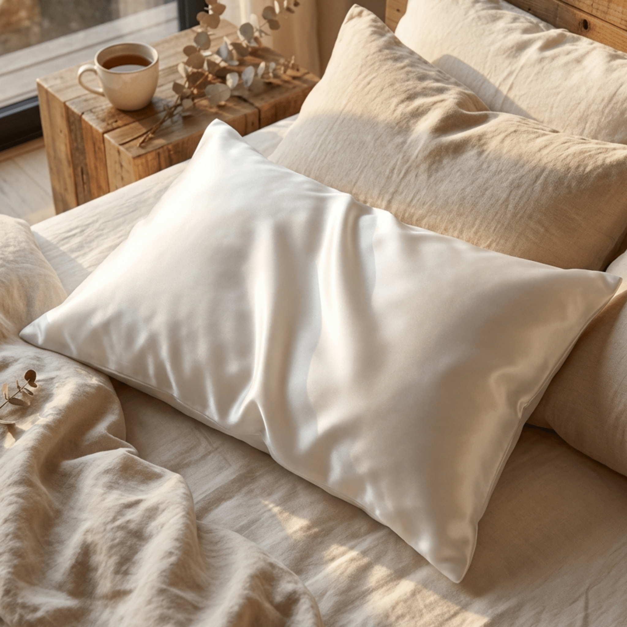 RAW (Undyed) 100% Pure Mulberry Silk Pillowcase 30 MOMME - Zipper - NOCHKA
