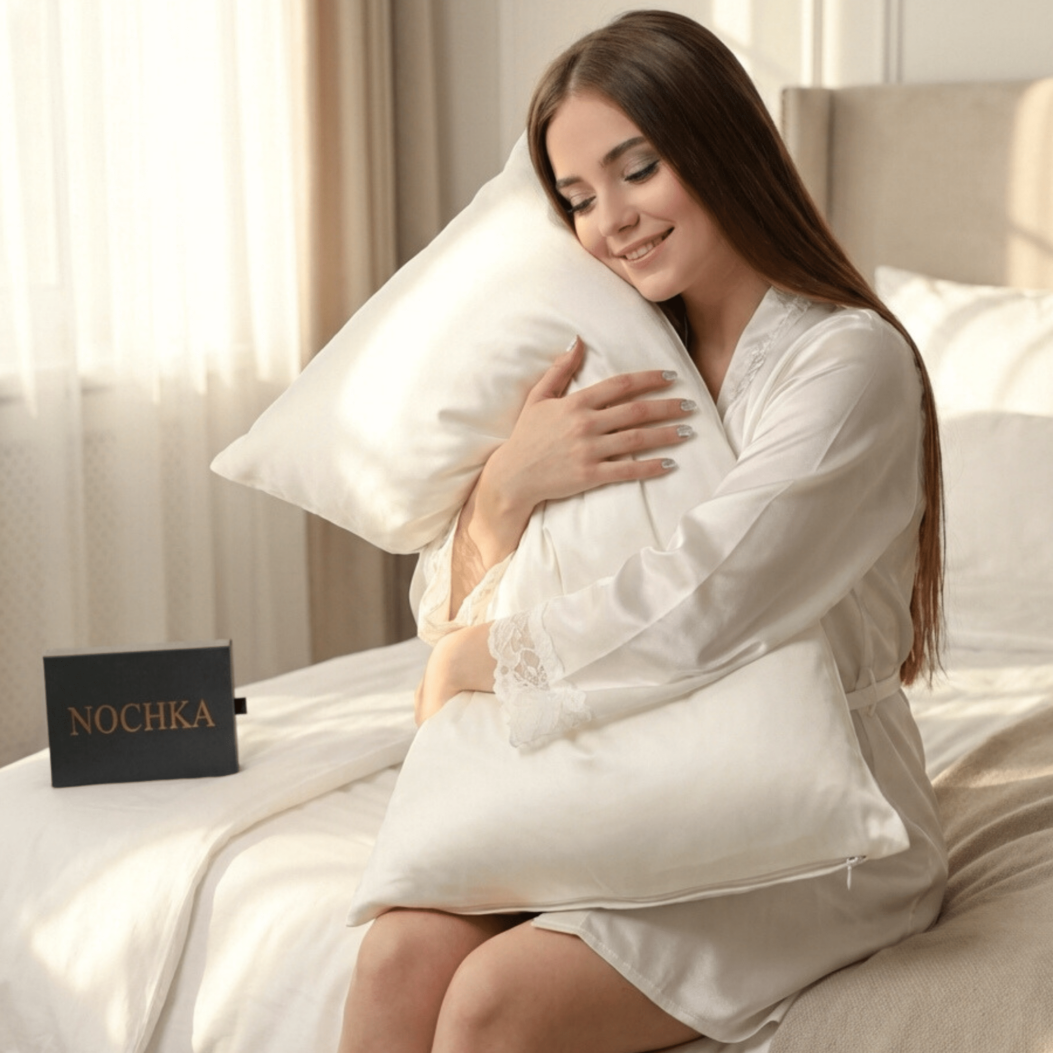 RAW (Undyed) 100% Pure Mulberry Silk Pillowcase 30 MOMME - Zipper - NOCHKA
