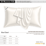 RAW (Undyed) 100% Pure Mulberry Silk Pillowcase 30 MOMME - Zipper - NOCHKA
