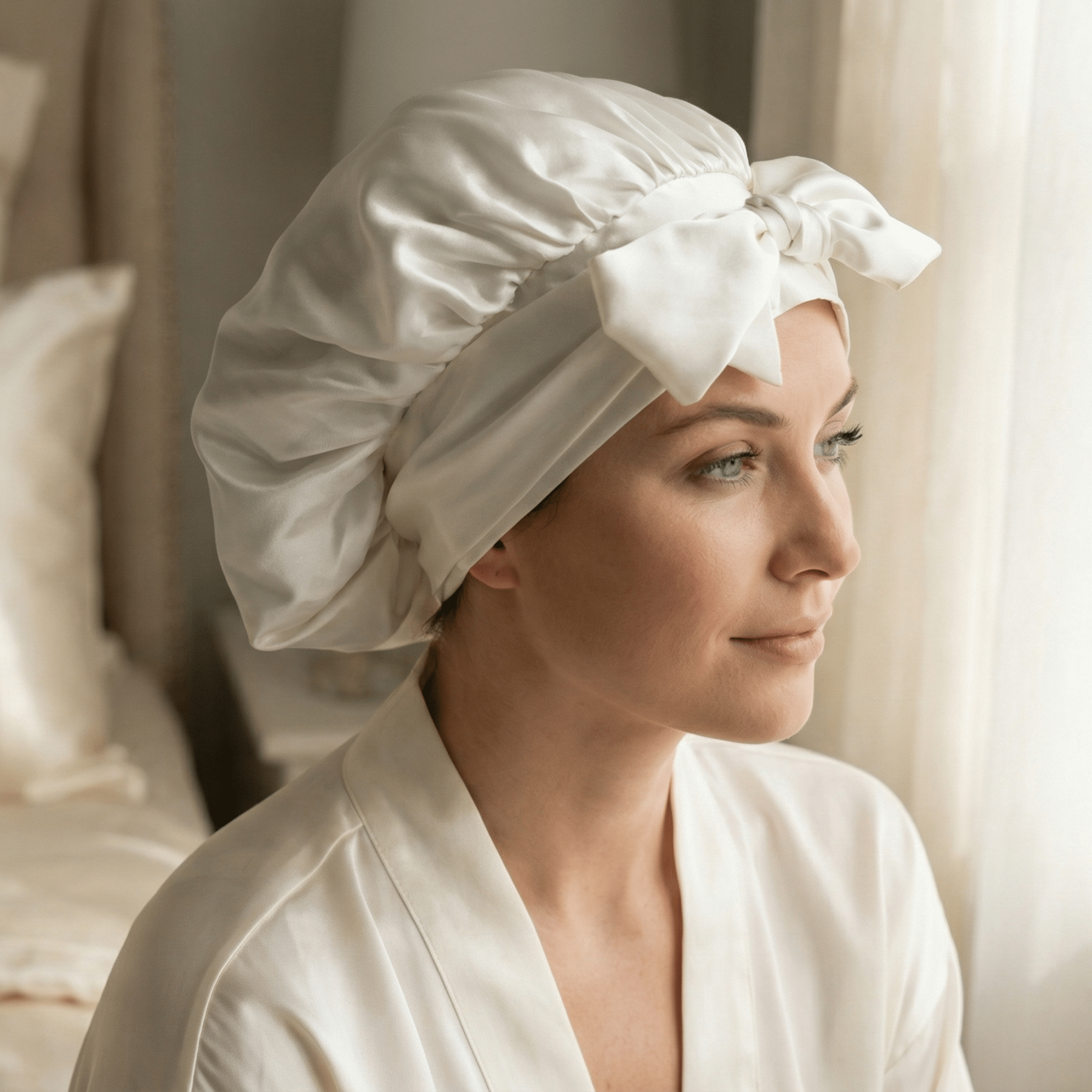 Raw (Undyed) Reversible Bonnet with Ties - NOCHKA
