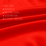 Red 100% Pure Mulberry Silk Fabric 19mm Cut - to - Size Silk Fabric - NOCHKA
