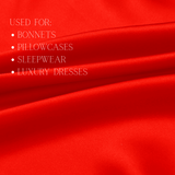 Red 100% Pure Mulberry Silk Fabric 19mm Cut - to - Size Silk Fabric - NOCHKA
