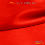 Red 100% Pure Mulberry Silk Fabric 19mm Cut - to - Size Silk Fabric - NOCHKA

