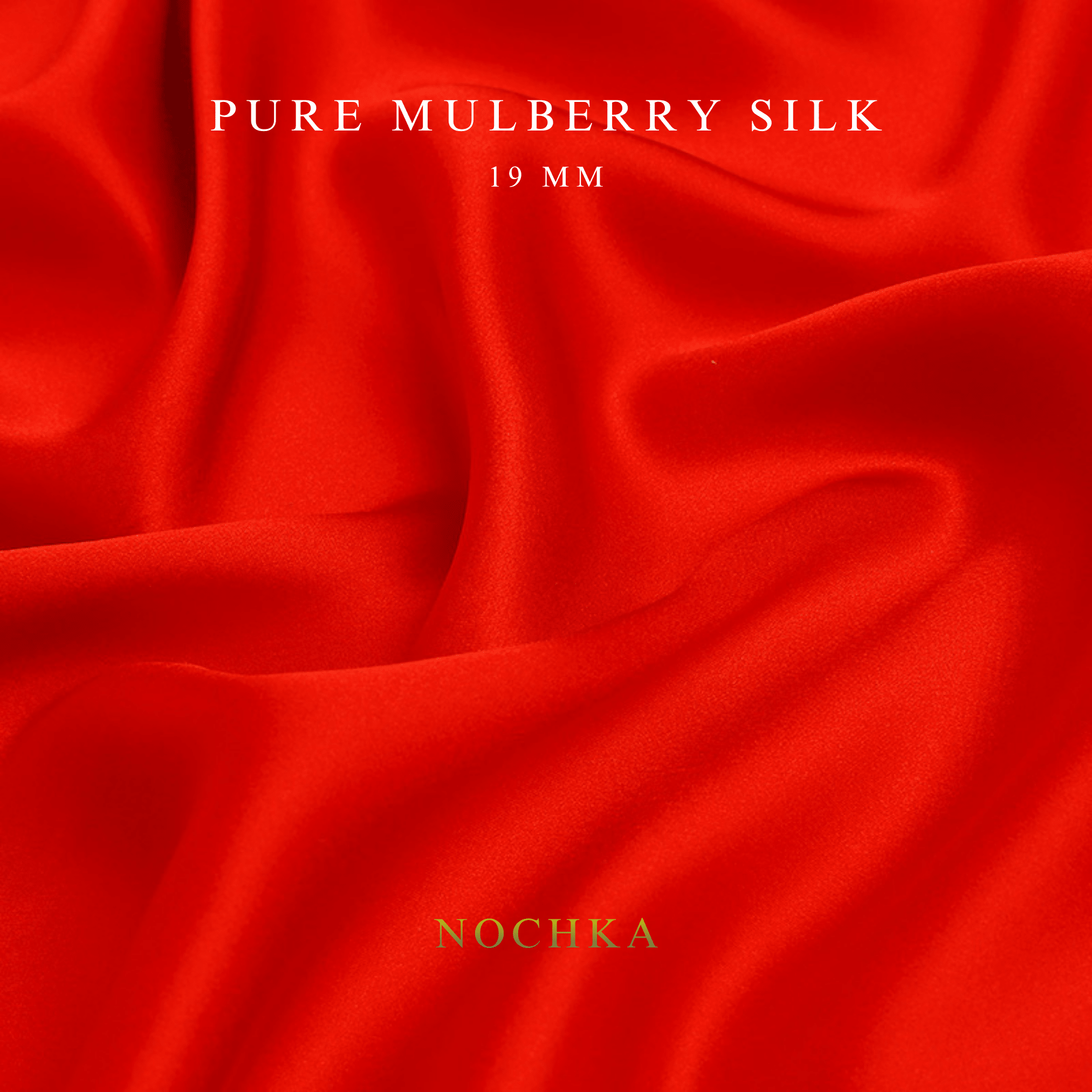 Red 100% Pure Mulberry Silk Fabric 19mm Cut - to - Size Silk Fabric - NOCHKA

