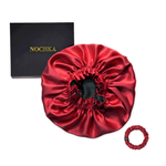 Red & Black Pure Mulberry Silk Bonnet – Reversible & Durable - NOCHKA
