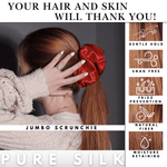 Red Jumbo Scrunchie – 100% Pure Mulberry Silk, Perfect for All Hair Types - NOCHKA
