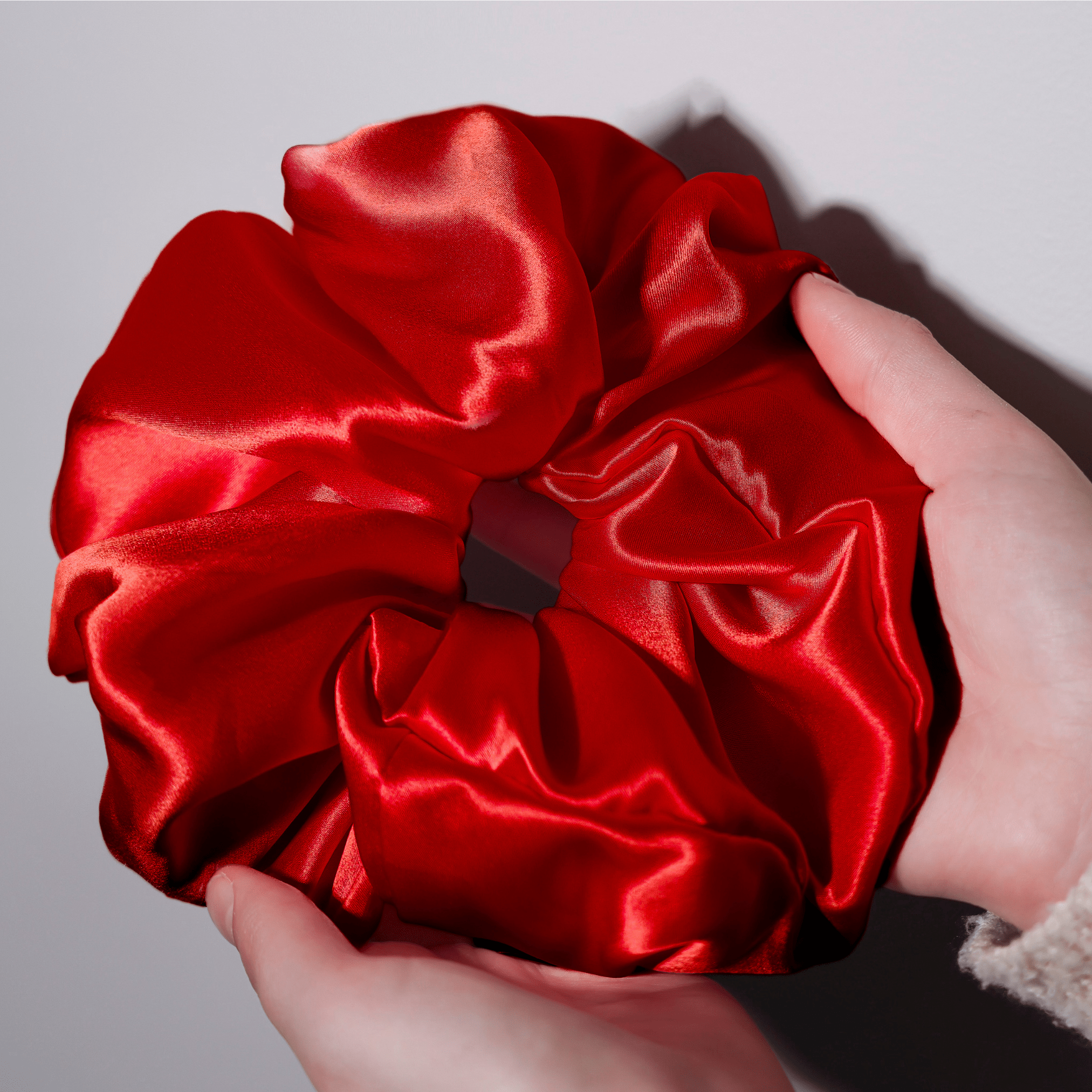 Red Jumbo Scrunchie – 100% Pure Mulberry Silk, Perfect for All Hair Types - NOCHKA
