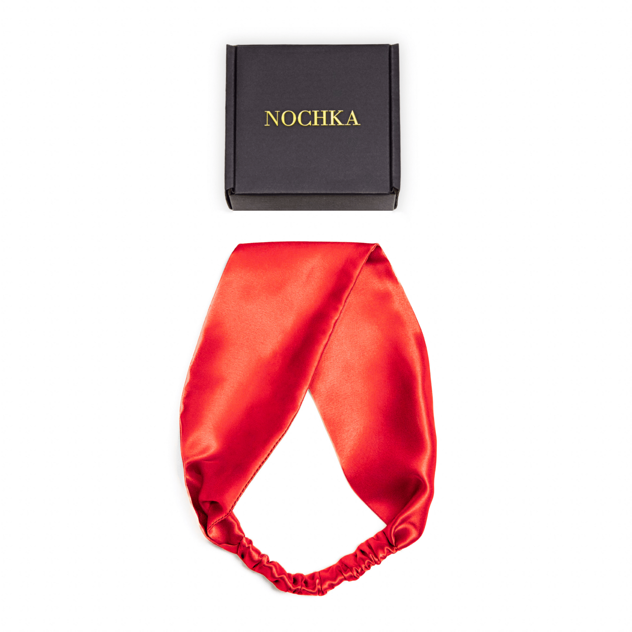 Red Pure Silk Headband - NOCHKA
