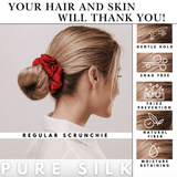 Red Regular Scrunchie – 100% Pure Mulberry Silk, Perfect for All Hair Types - NOCHKA

