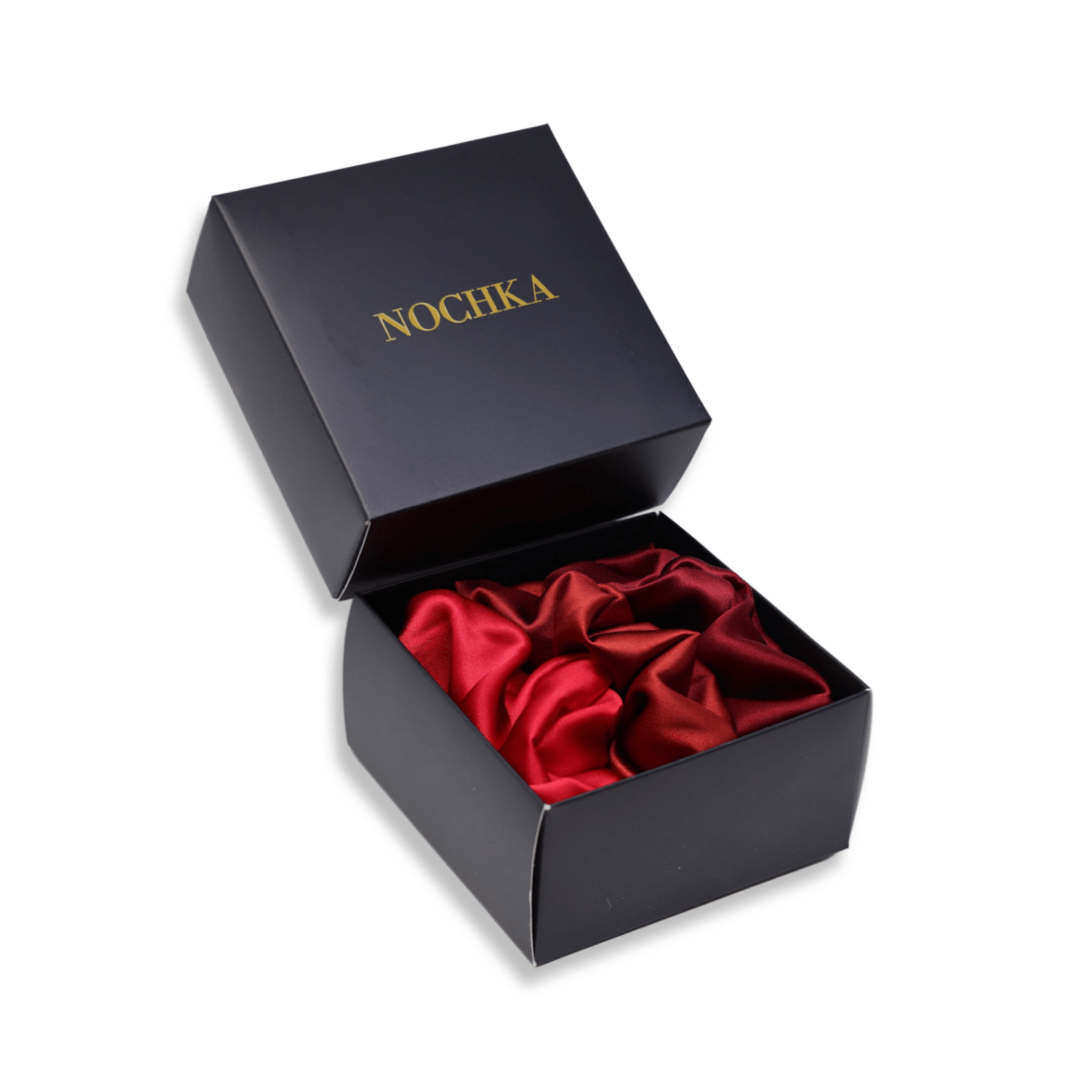 Red Shades of 3 Regular Mulberry Silk Scrunchies | 100% Silk - NOCHKA
