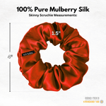Red Skinny Scrunchie – 100% Pure Mulberry Silk, Perfect for All Hair Types - NOCHKA
