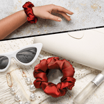 Red Skinny Scrunchie – 100% Pure Mulberry Silk, Perfect for All Hair Types - NOCHKA
