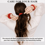 Red Ultra Skinny Scrunchie – 100% Pure Mulberry Silk, Perfect for All Hair Types - NOCHKA
