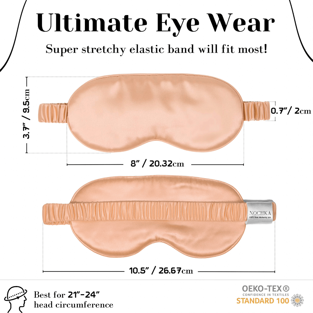 Rose Gold Pure Silk Sleep Mask Set - NOCHKA
