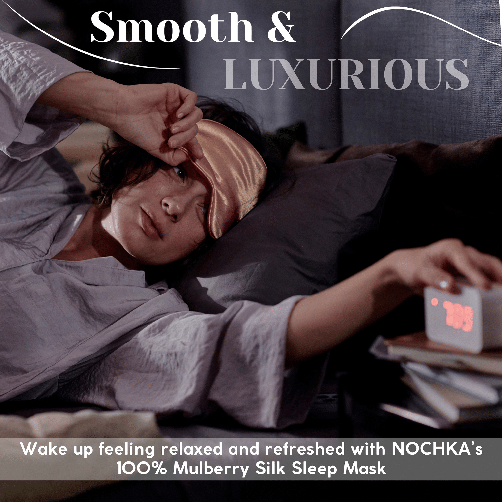 Rose Gold Pure Silk Sleep Mask Set - NOCHKA
