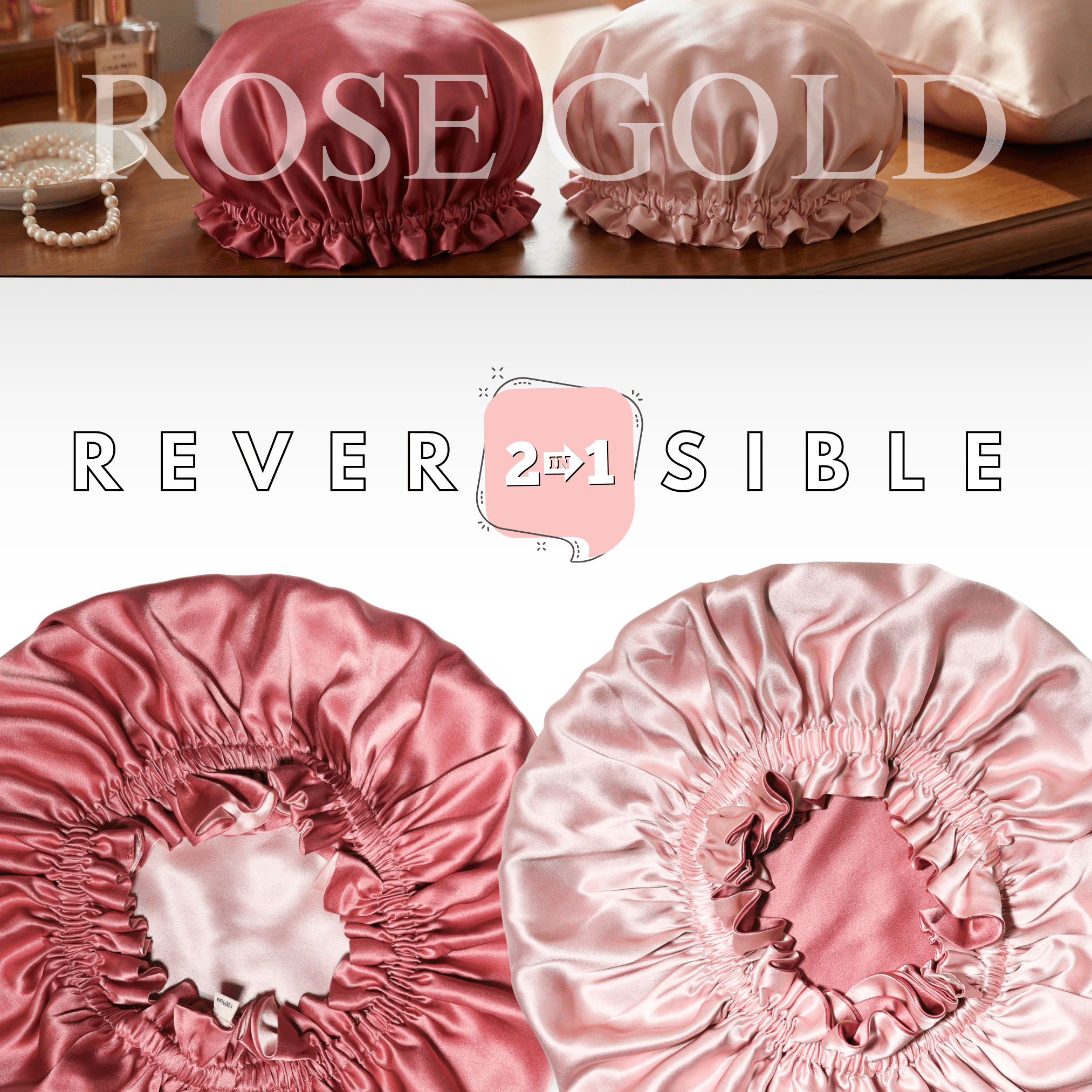 Rose Gold Reversible Bonnet - NOCHKA
