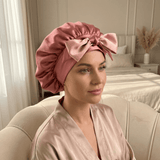 Rose Gold Reversible Bonnet with Ties - NOCHKA
