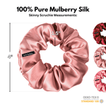 Rose Shades of 3 Skinny Mulberry Silk Scrunchies | 100% Silk - NOCHKA
