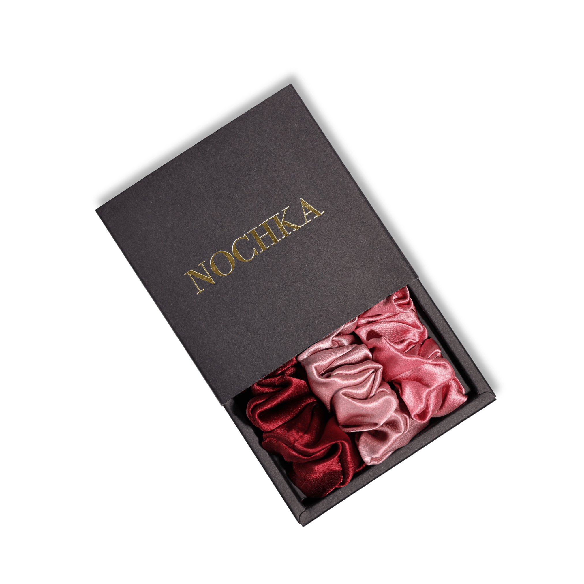 Rose Shades of 3 Skinny Mulberry Silk Scrunchies | 100% Silk - NOCHKA
