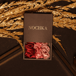Rose Shades of 3 Skinny Mulberry Silk Scrunchies | 100% Silk - NOCHKA

