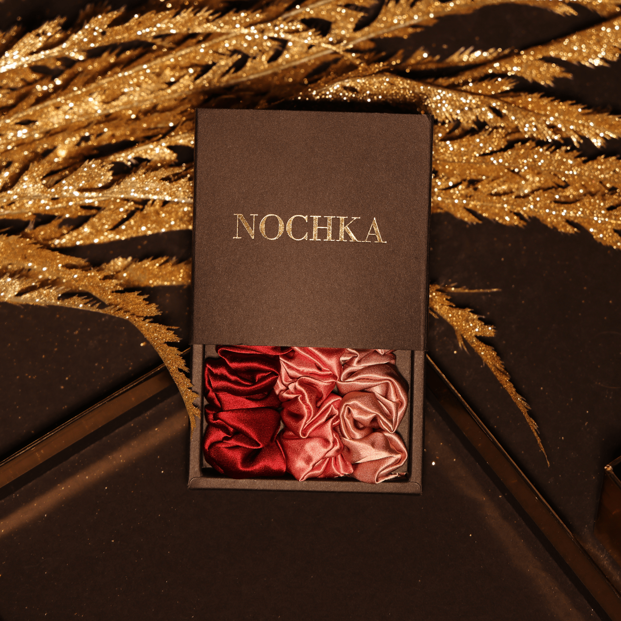 Rose Shades of 3 Skinny Mulberry Silk Scrunchies | 100% Silk - NOCHKA
