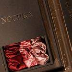 Rose Shades of 3 Skinny Mulberry Silk Scrunchies | 100% Silk - NOCHKA
