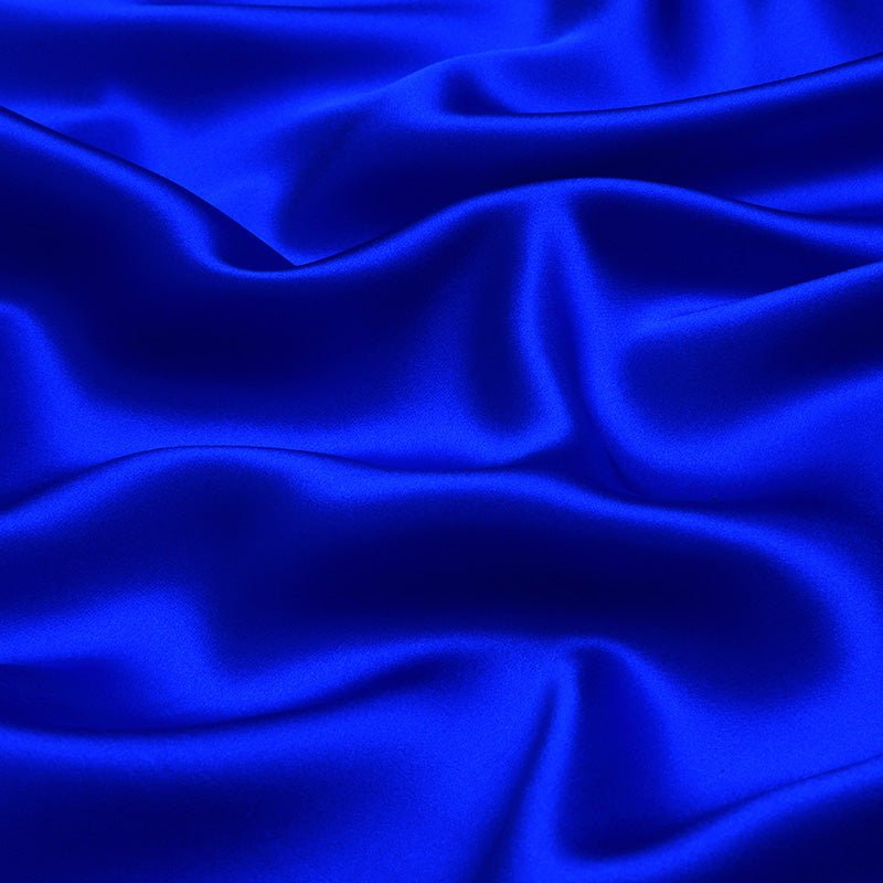 Royal Blue 100% Pure Mulberry Silk Fabric 19mm 44" Width Pre - Cut Silk Fabric - NOCHKA
