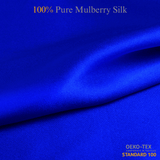 Royal Blue 100% Pure Mulberry Silk Fabric 19mm Cut - to - Size Silk Fabric - NOCHKA
