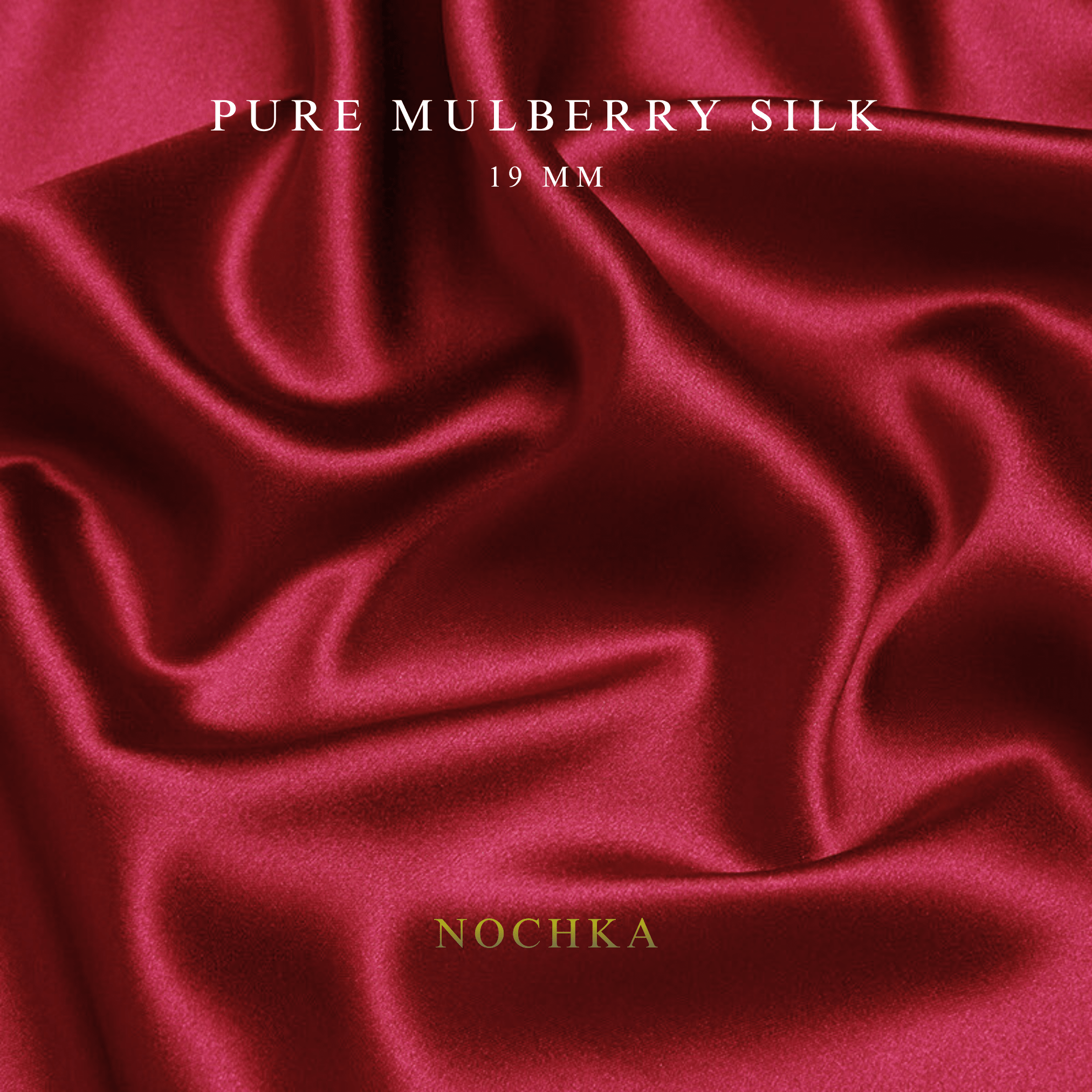 Ruby Red 100% Pure Mulberry Silk Fabric 19mm Cut - to - Size Silk Fabric - NOCHKA

