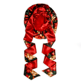 Rust Rose Print Reversible Bonnet with Ties - NOCHKA
