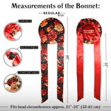 Rust Rose Print Reversible Bonnet with Ties - NOCHKA
