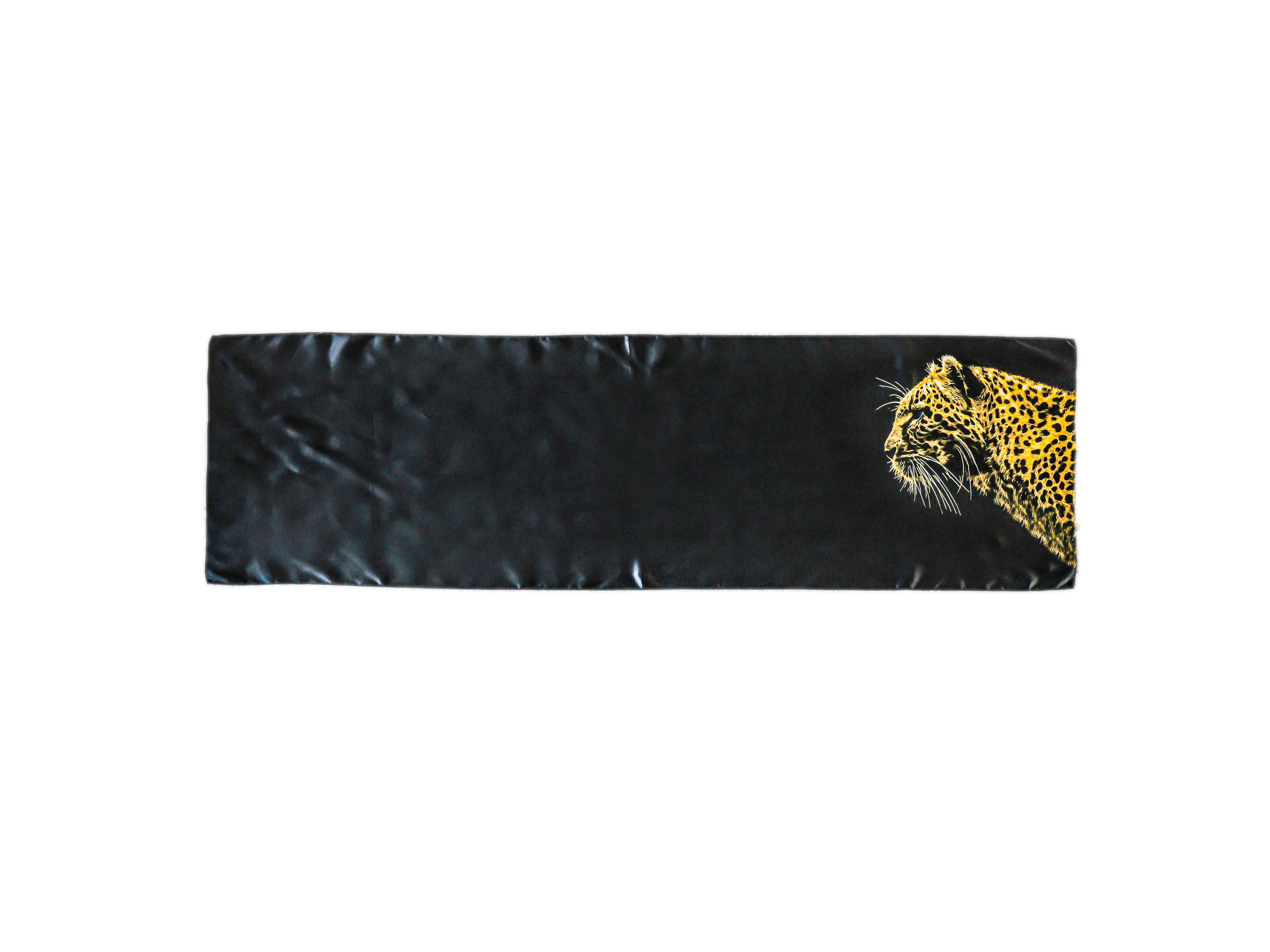 Midnight Leopard Mulbery Silk Rectangle Scarf
