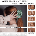 Seagrass Jumbo Scrunchie – 100% Pure Mulberry Silk, Perfect for All Hair Types - NOCHKA
