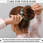 Seagrass Skinny Scrunchie – 100% Pure Mulberry Silk, Perfect for All Hair Types - NOCHKA
