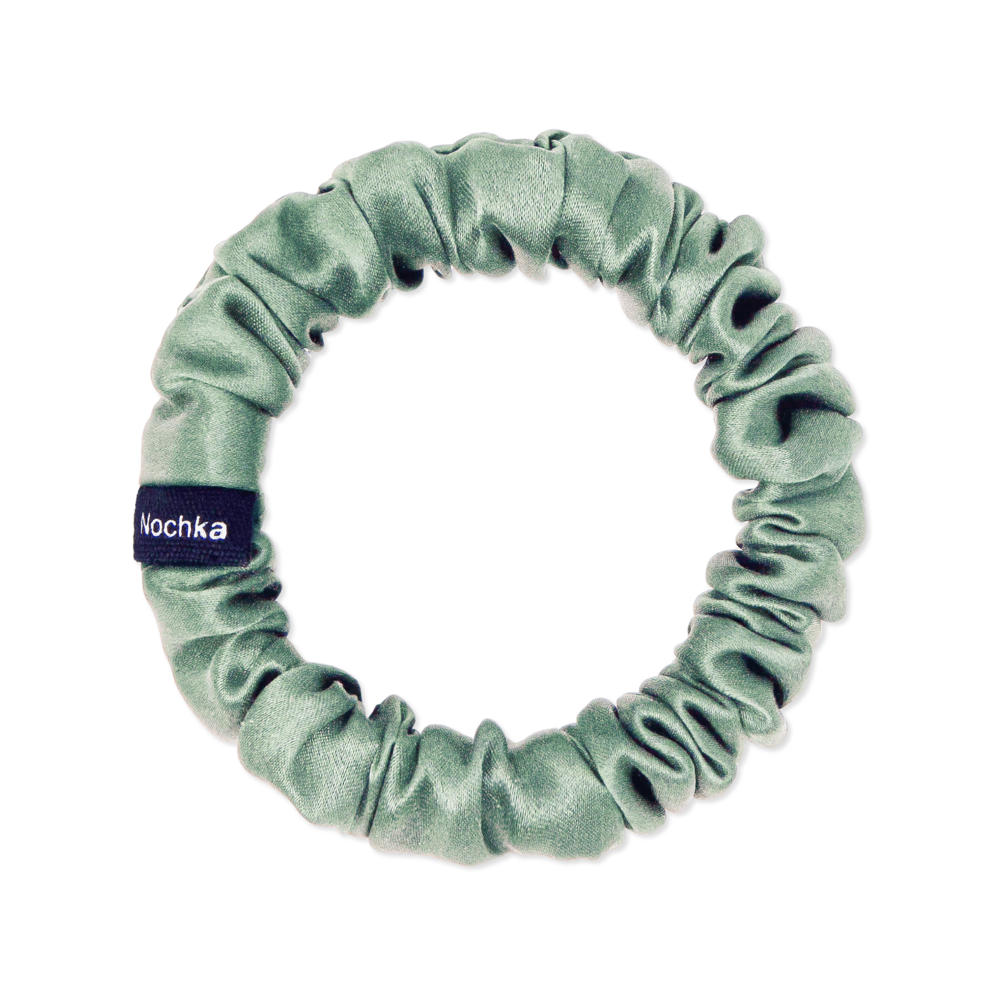 Seagrass Ultra Skinny Scrunchie – 100% Pure Mulberry Silk, Perfect for All Hair Types - NOCHKA
