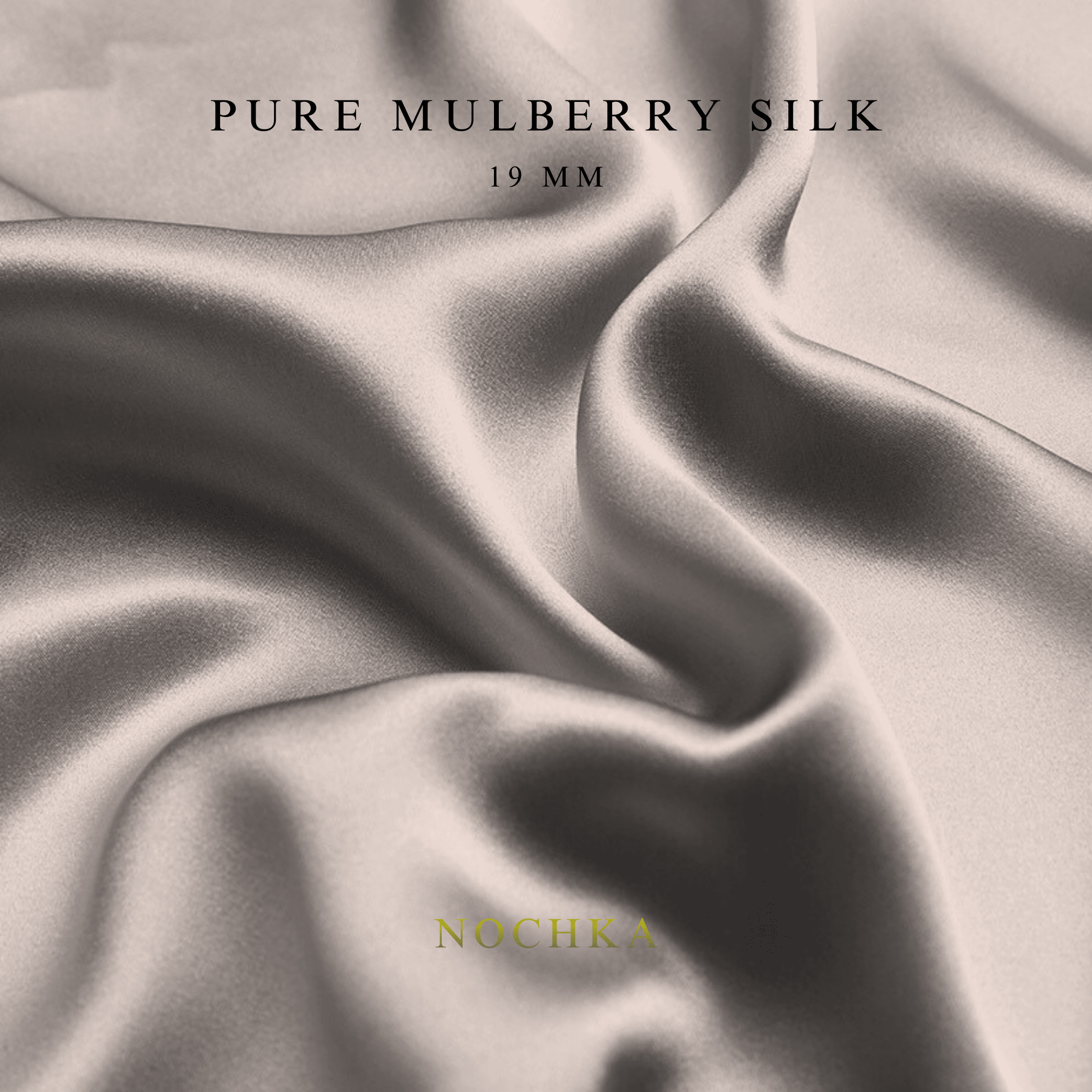 Silver 100% Pure Mulberry Silk Fabric 19mm Cut - to - Size Silk Fabric - NOCHKA

