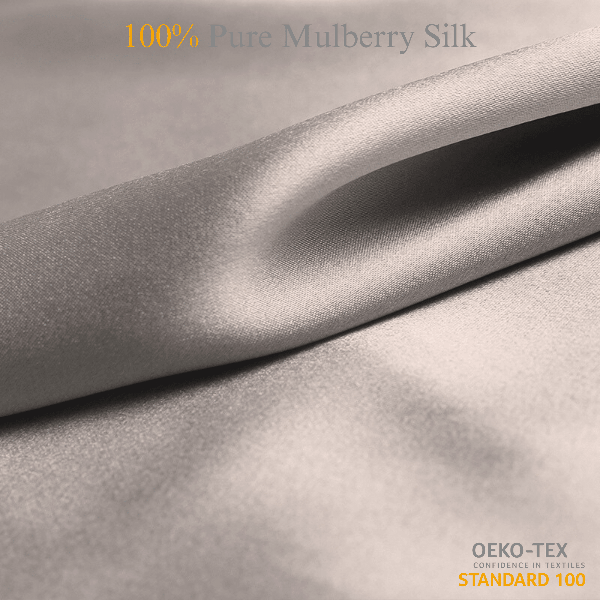 Silver 100% Pure Mulberry Silk Fabric 19mm Cut - to - Size Silk Fabric - NOCHKA
