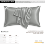 Silver 100% Pure Mulberry Silk Pillowcase - Envelope - NOCHKA
